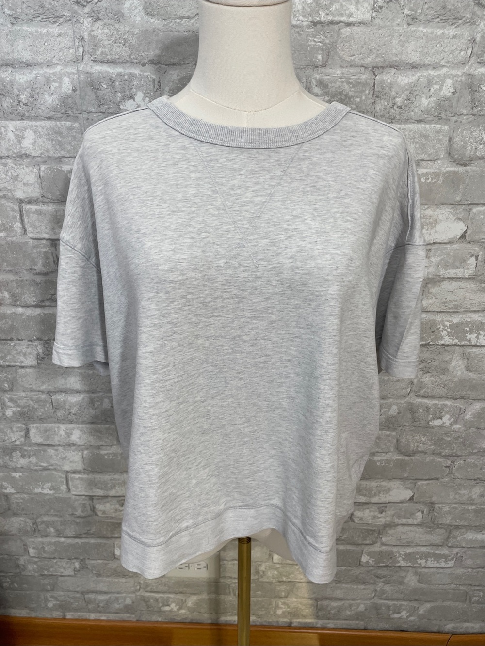 Tasc Classic Crewneck Short-Sleeve Tee in Light Gray